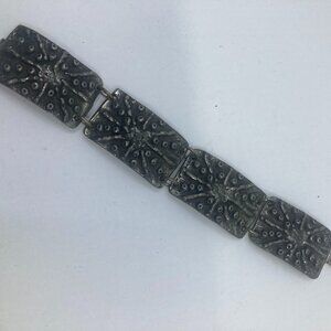 Vtg 1960s ROBERT LARIN modernist brutalist minimalist pewter bracelet